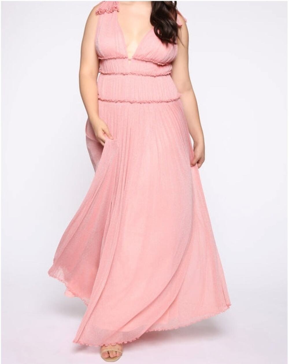 Fashion Nova Miss Your Love Maxi Dress Coral Pink 2X